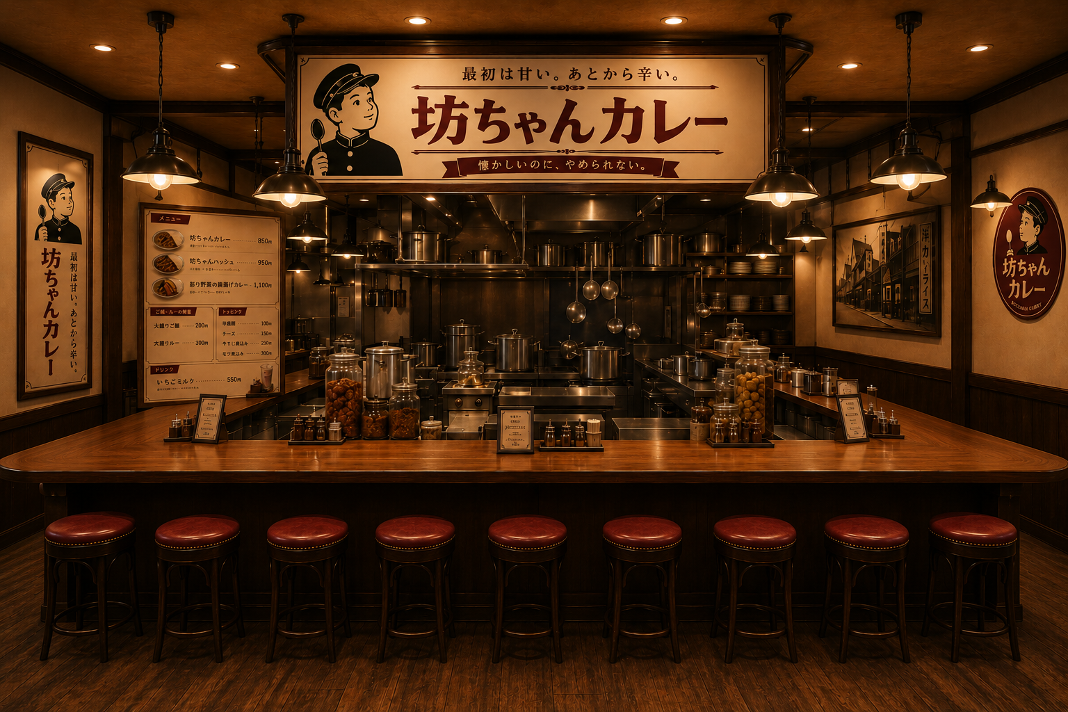 坊ちゃん洋食堂の店内